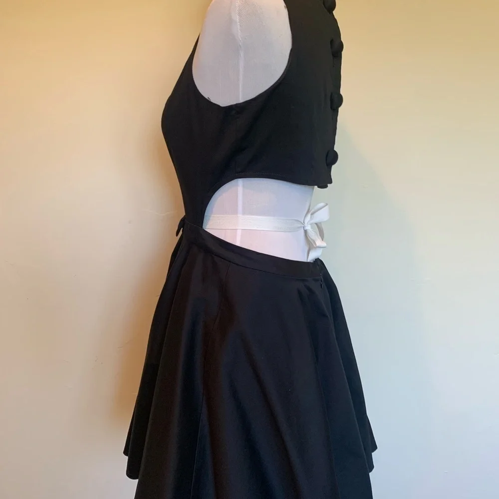 Double Zero black open pinup, rock a billy black dress - Picture 5 of 14